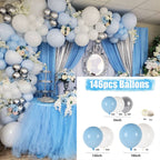 Baby Shower Birthday Balloons Blue Metallic Balloon Garland Arch Kit Welcome Girl Baptism Confetti Birthday Party Decoration - Originalsgroup