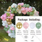 162Pcs Avocado Green Balloons Garland Arch Creamy White Retro Olive Green Balloon for Wedding Birthday Party Background Decor - Originalsgroup