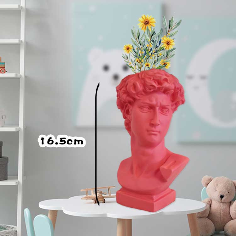 W&amp;G Nordic Vase Home Decor Vase Creative Human Head Portrait Flower Vases Room Decoration Resin David Flower Vase Room Decor - Originalsgroup