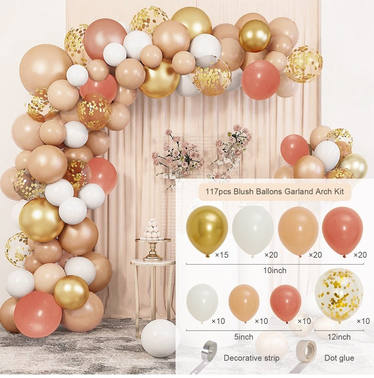 Macaron Pink Balloon Garland Arch Kit Wedding Birthday Party Decoration Kids Globos Rose Gold Confetti Latex Ballon Baby Shower - Originalsgroup