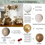 Retro Coffee Matte White Balloons Garland Arch Kit Boho Wedding Decoration Gender Reveal Birthday Baby Shower Decor Accessory - Originalsgroup