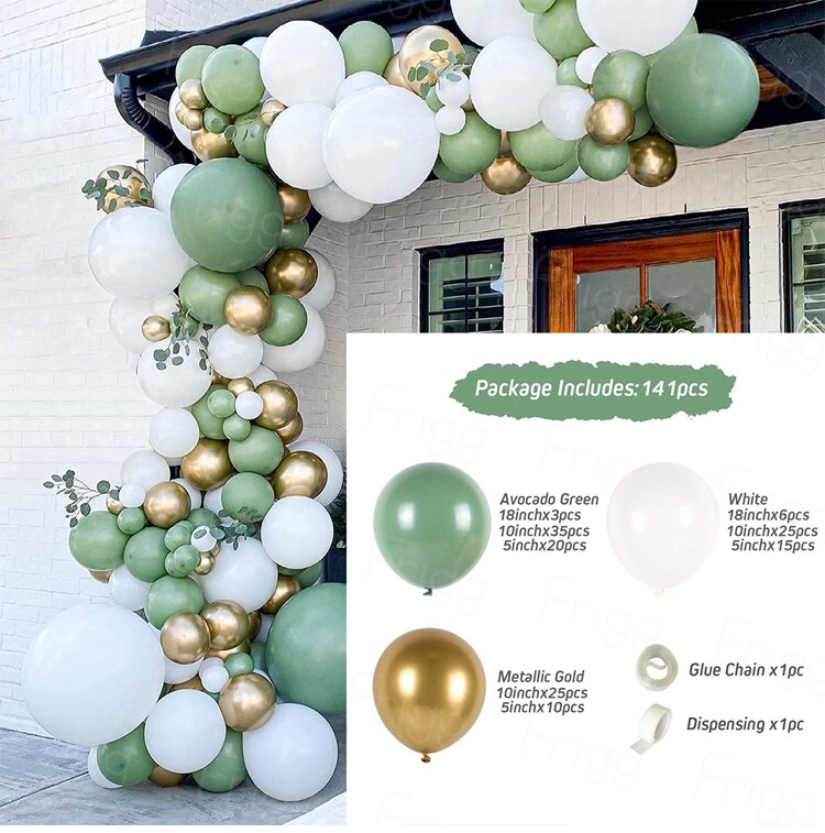 White Gold Balloon Garland Arch Kit Happy Birthday Party Decoration Kids Wedding Birthday Balloon Latex Baloon Baby Shower - Originalsgroup