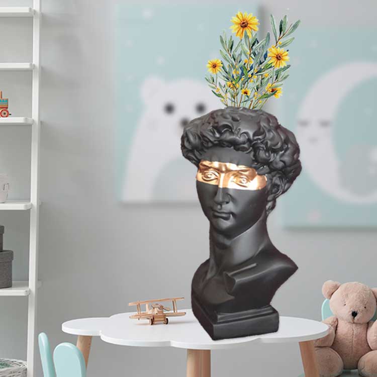 W&amp;G Nordic Vase Home Decor Vase Creative Human Head Portrait Flower Vases Room Decoration Resin David Flower Vase Room Decor - Originalsgroup
