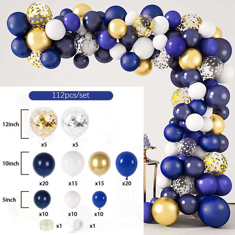 Blue Macaron Balloon Garland Arch Kit Birthday Party Decor Foil Latex Ballon Wedding Birthday Party Baby Shower Kids Baloon - Originalsgroup
