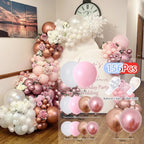 Balloons Arch Set Pink White Gold And Confetti Balloon Garland Wedding Baby Baptism Shower Birthday Party Balloon Decoration - Originalsgroup