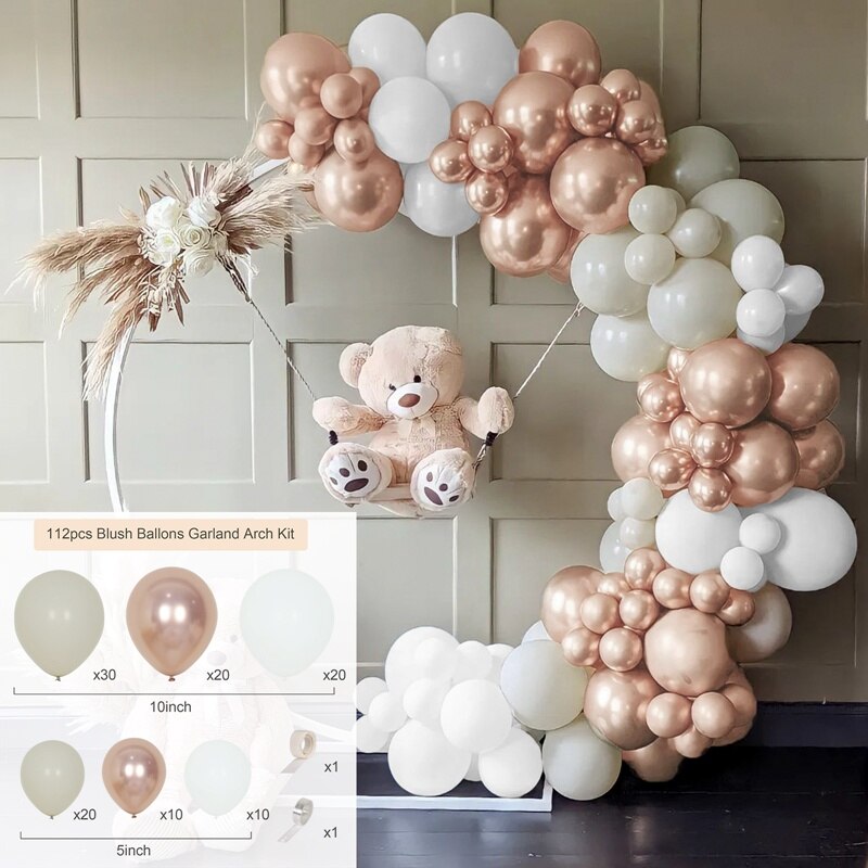 White Gold Balloon Garland Arch Kit Happy Birthday Party Decoration Kids Wedding Birthday Balloon Latex Baloon Baby Shower - Originalsgroup