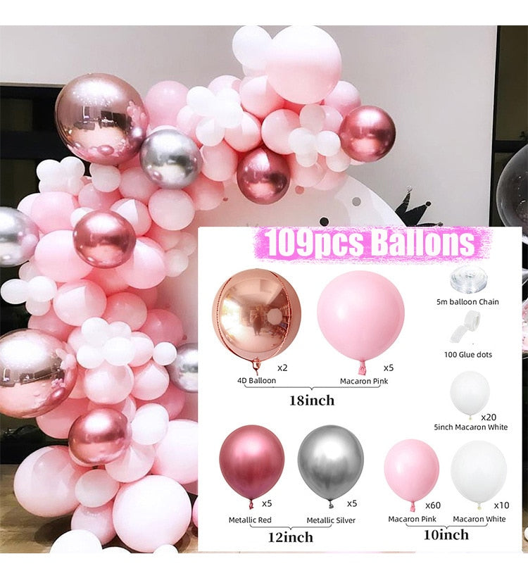 Baby Shower Birthday Balloons Blue Metallic Balloon Garland Arch Kit Welcome Girl Baptism Confetti Birthday Party Decoration - Originalsgroup