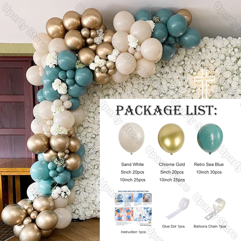 1 Set Khaki Sand White Balloons Arch Garland Kit Retro Coffee Brown White Sand Balloons Birthday Party Decorations Baby Shower - Originalsgroup