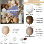 Retro Coffee Matte White Balloons Garland Arch Kit Boho Wedding Decoration Gender Reveal Birthday Baby Shower Decor Accessory - Originalsgroup