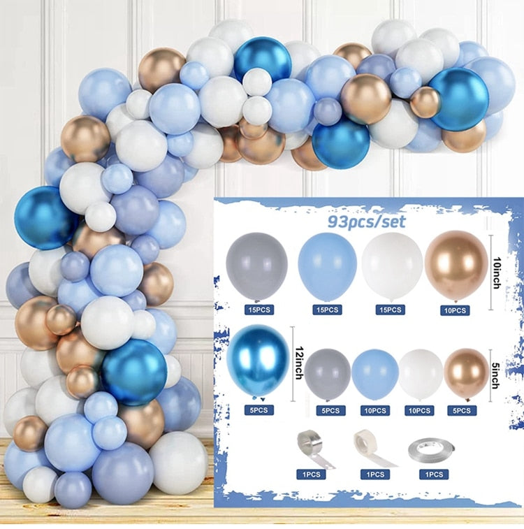 Blue Macaron Balloon Garland Arch Kit Birthday Party Decor Foil Latex Ballon Wedding Birthday Party Baby Shower Kids Baloon - Originalsgroup