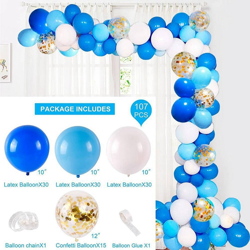 Blue Macaron Balloon Garland Arch Kit Birthday Party Decor Foil Latex Ballon Wedding Birthday Party Baby Shower Kids Baloon - Originalsgroup