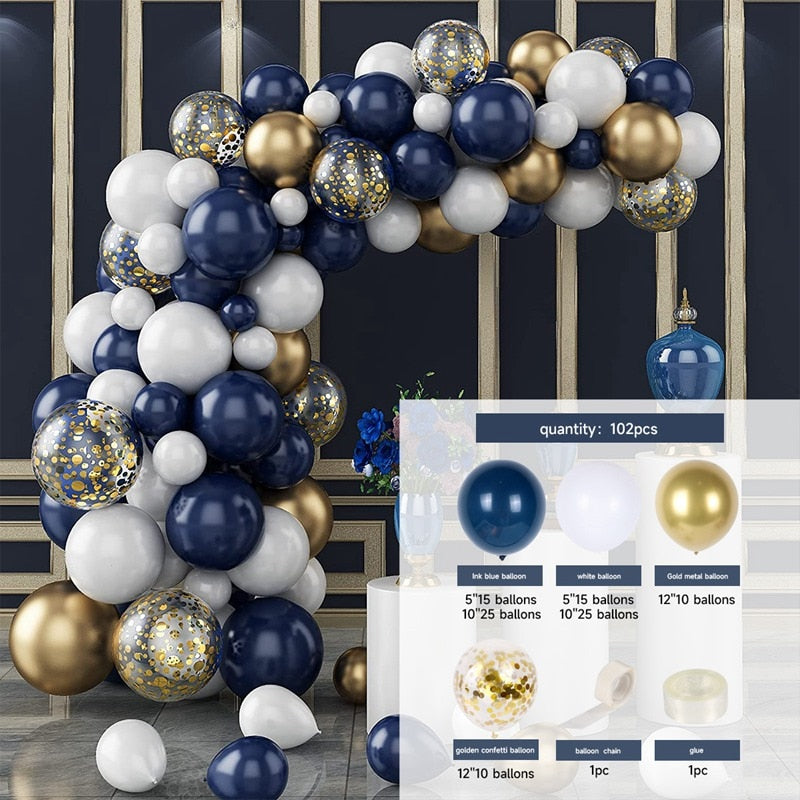 Blue Macaron Balloon Garland Arch Kit Birthday Party Decor Foil Latex Ballon Wedding Birthday Party Baby Shower Kids Baloon - Originalsgroup