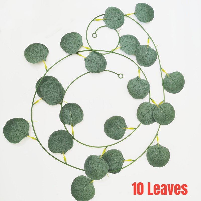 2M Eucalyptus Garland Artificial Faux Garland Wall Decor Silver Dollar Eucalyptus Greenery Leaves Vines Plant for Wedding Arch - Originalsgroup