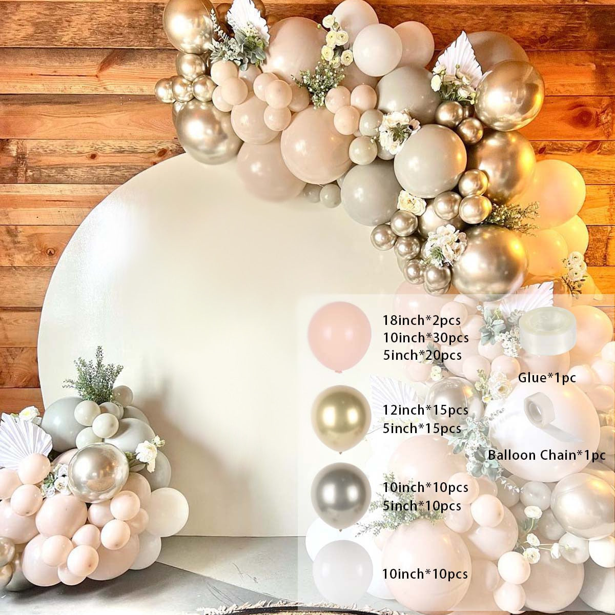 White Gold Balloon Garland Arch Kit Happy Birthday Party Decoration Kids Wedding Birthday Balloon Latex Baloon Baby Shower - Originalsgroup