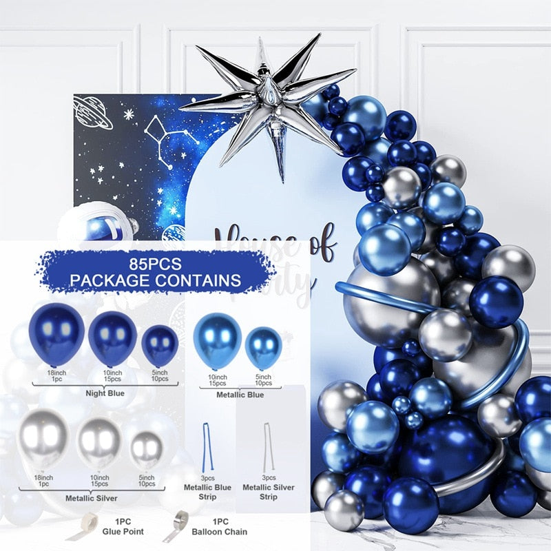 Blue Macaron Balloon Garland Arch Kit Birthday Party Decor Foil Latex Ballon Wedding Birthday Party Baby Shower Kids Baloon - Originalsgroup