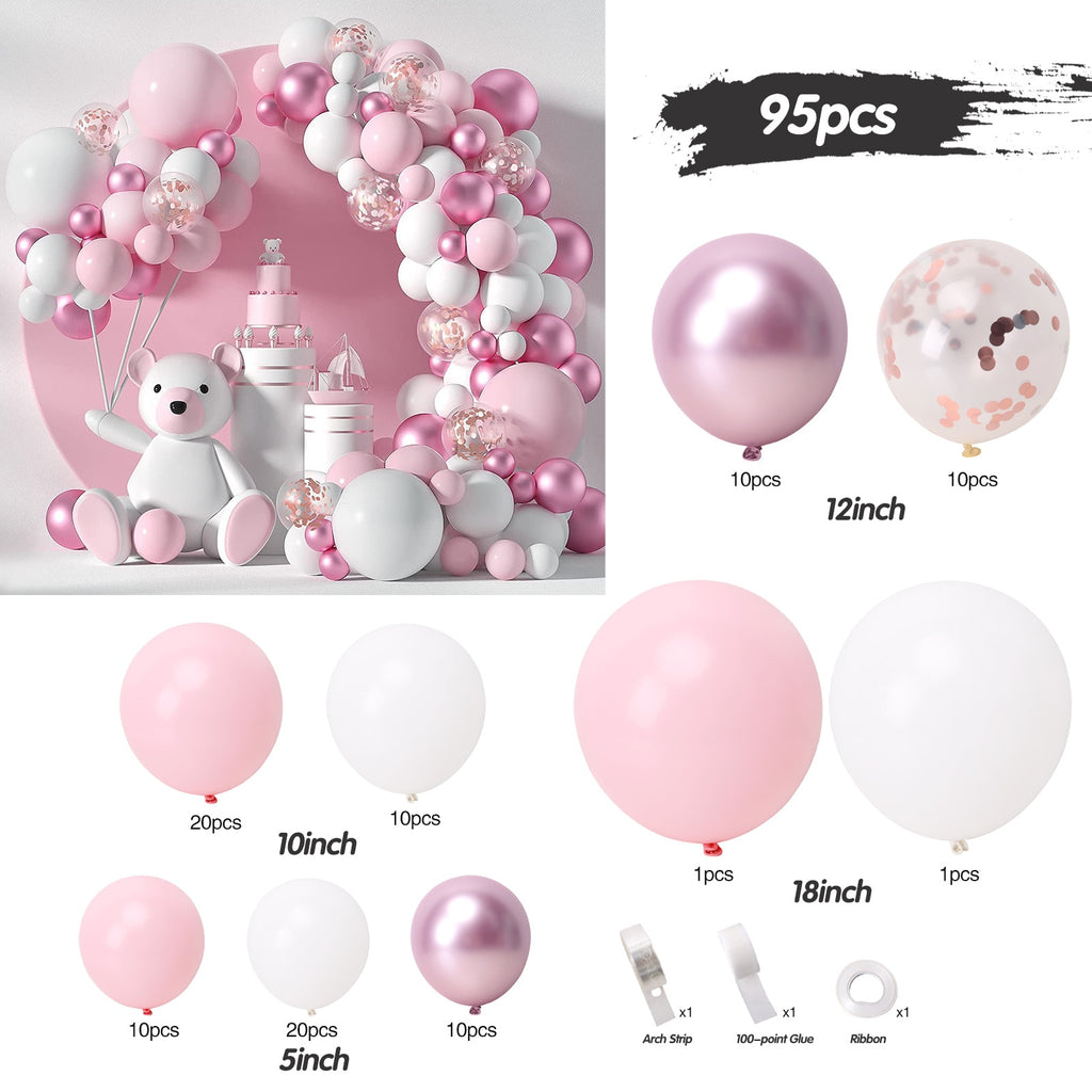 Macaron Pink Balloon Garland Arch Welcome Baby Shower Valentines Day Birthday Party Wedding Decoration Anniversaire Latex Baloon - Originalsgroup