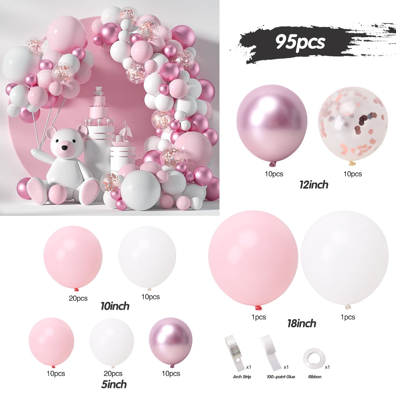 Macaron Pink Balloon Garland Arch Welcome Baby Shower Valentines Day Birthday Party Wedding Decoration Anniversaire Latex Baloon - Originalsgroup