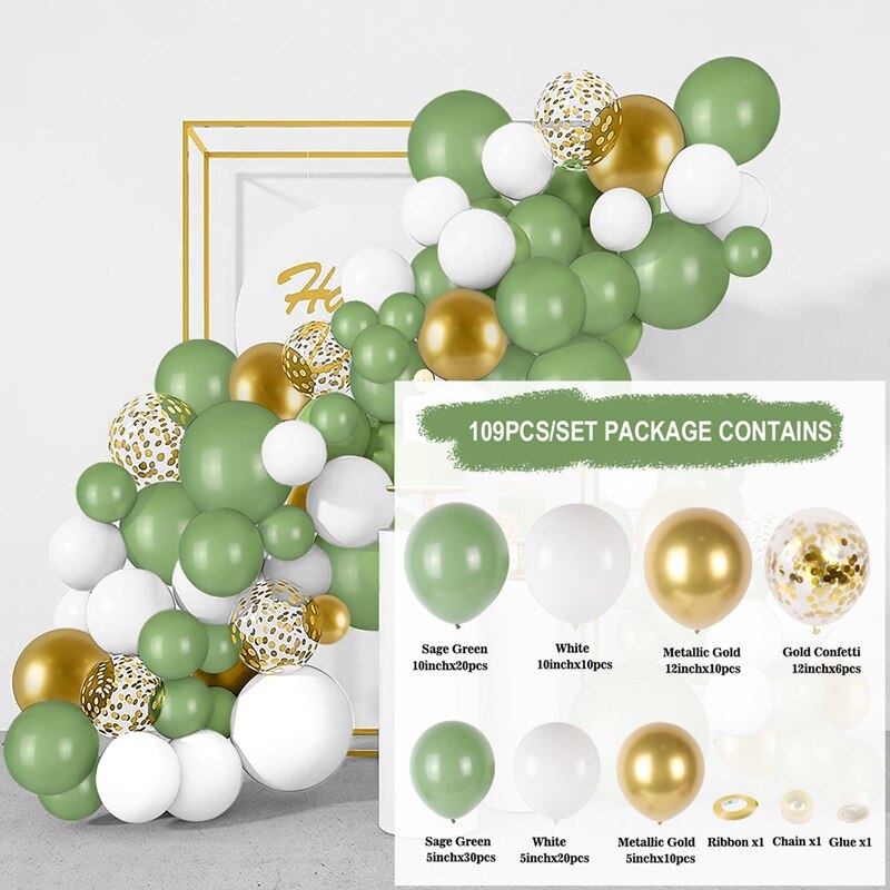 White Gold Balloon Garland Arch Kit Happy Birthday Party Decoration Kids Wedding Birthday Balloon Latex Baloon Baby Shower - Originalsgroup