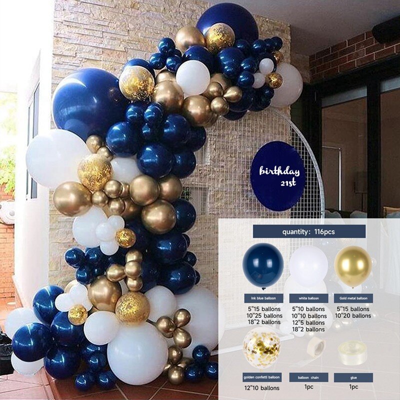 Blue Macaron Balloon Garland Arch Kit Birthday Party Decor Foil Latex Ballon Wedding Birthday Party Baby Shower Kids Baloon - Originalsgroup