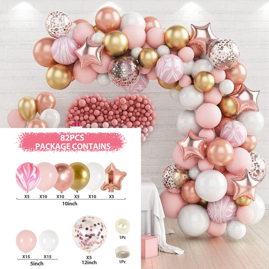 Macaron Pink Balloon Garland Arch Kit Wedding Birthday Party Decoration Kids Globos Rose Gold Confetti Latex Ballon Baby Shower - Originalsgroup