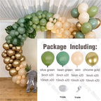 162Pcs Avocado Green Balloons Garland Arch Creamy White Retro Olive Green Balloon for Wedding Birthday Party Background Decor - Originalsgroup
