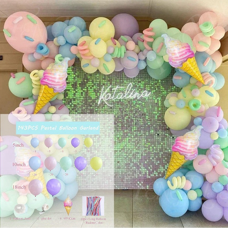 Macaron Balloons Garland Latex Ballons Arch Happy Birthday Party Decor Kids Adult Wedding Baloon Chain Baby Shower Balloon - Originalsgroup