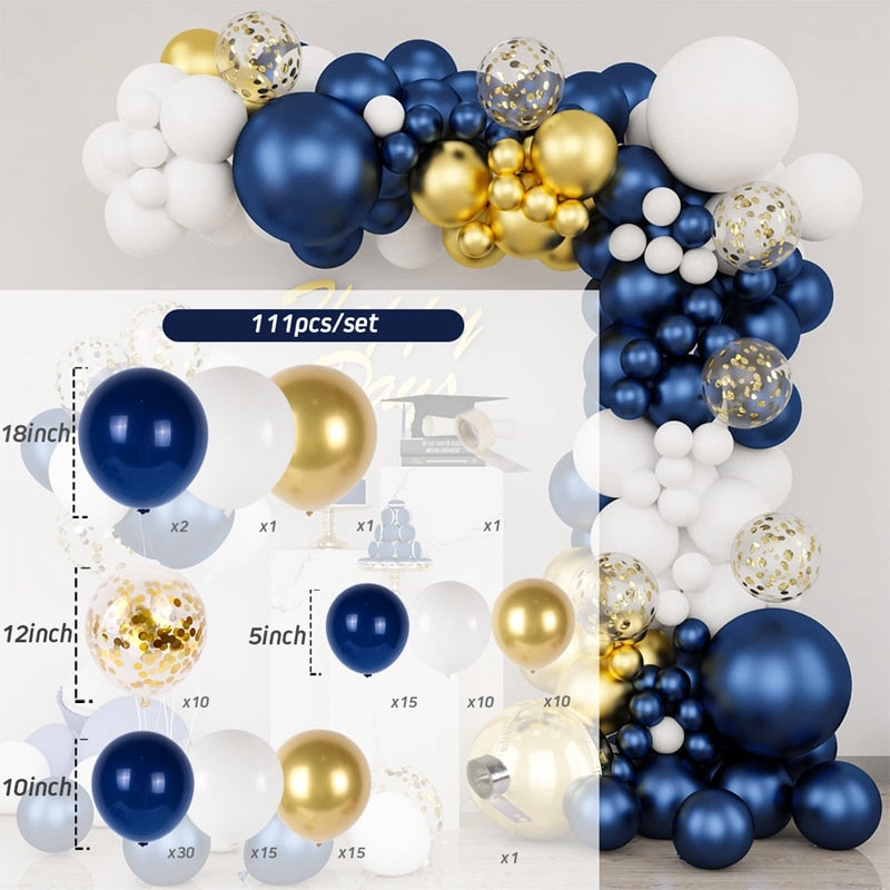 Blue Macaron Balloon Garland Arch Kit Birthday Party Decor Foil Latex Ballon Wedding Birthday Party Baby Shower Kids Baloon - Originalsgroup