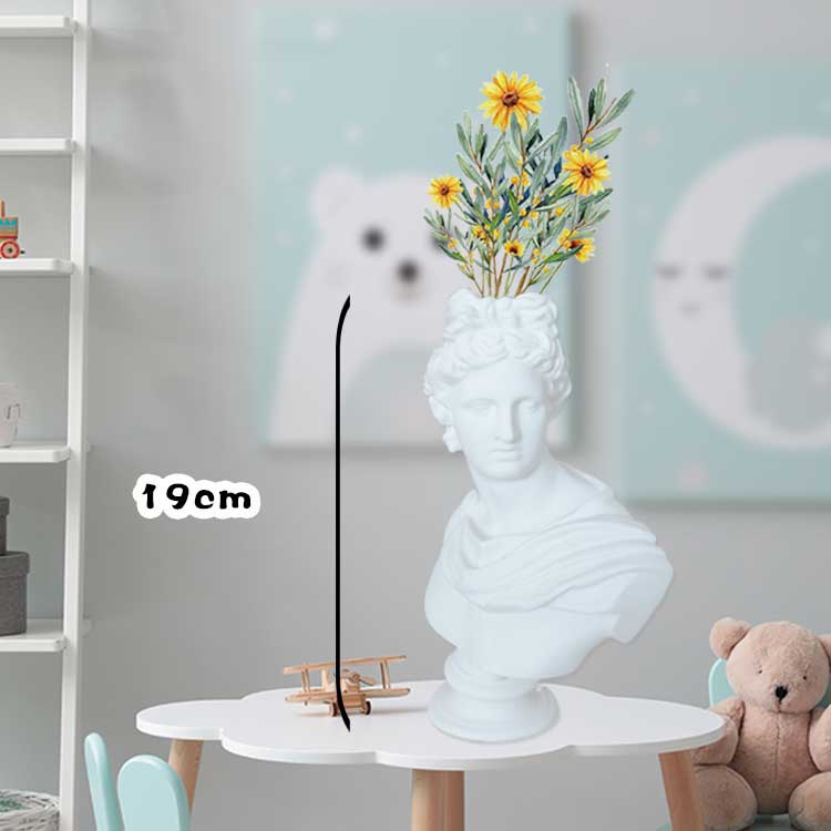 W&amp;G Nordic Vase Home Decor Vase Creative Human Head Portrait Flower Vases Room Decoration Resin David Flower Vase Room Decor - Originalsgroup