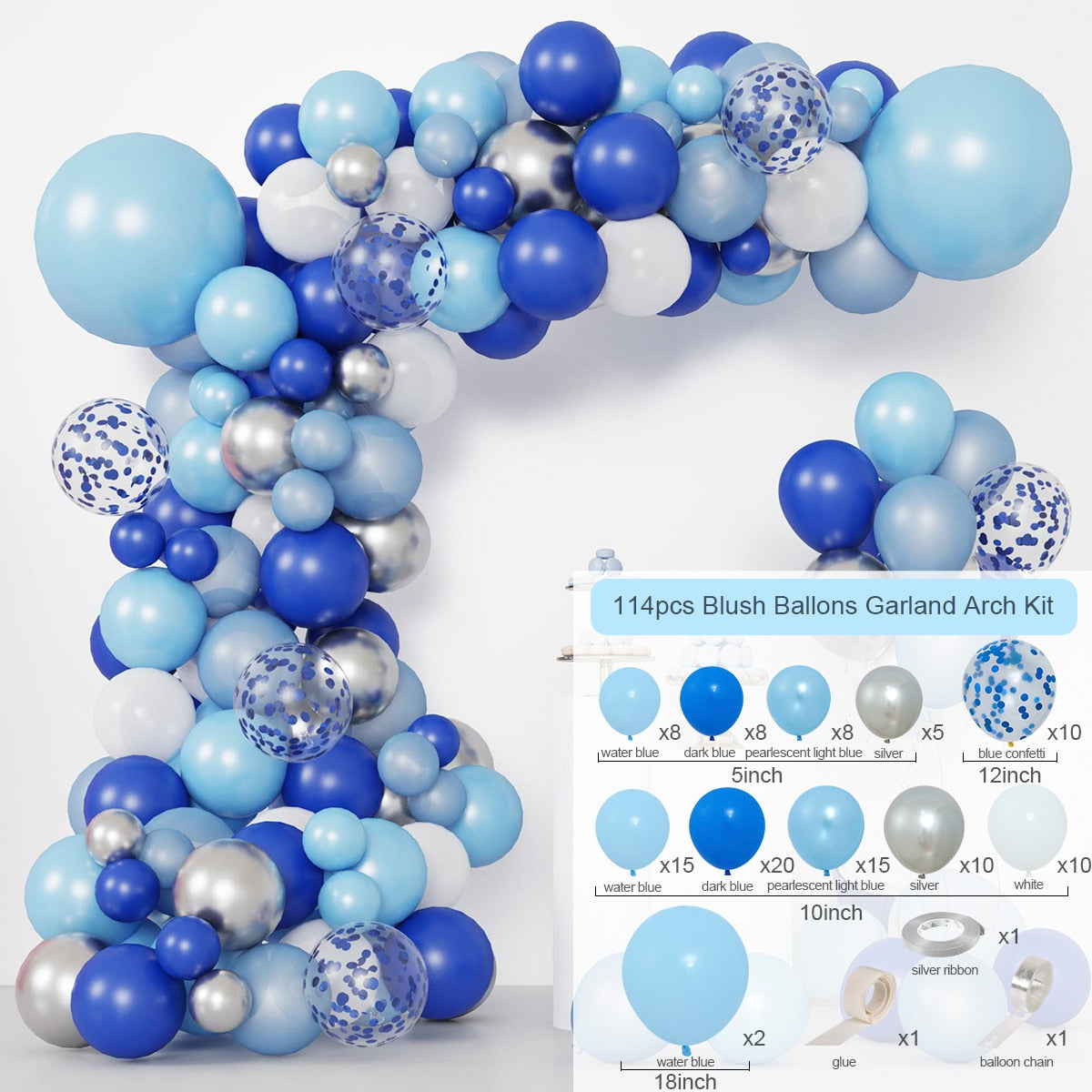 Blue Macaron Balloon Garland Arch Kit Birthday Party Decor Foil Latex Ballon Wedding Birthday Party Baby Shower Kids Baloon - Originalsgroup