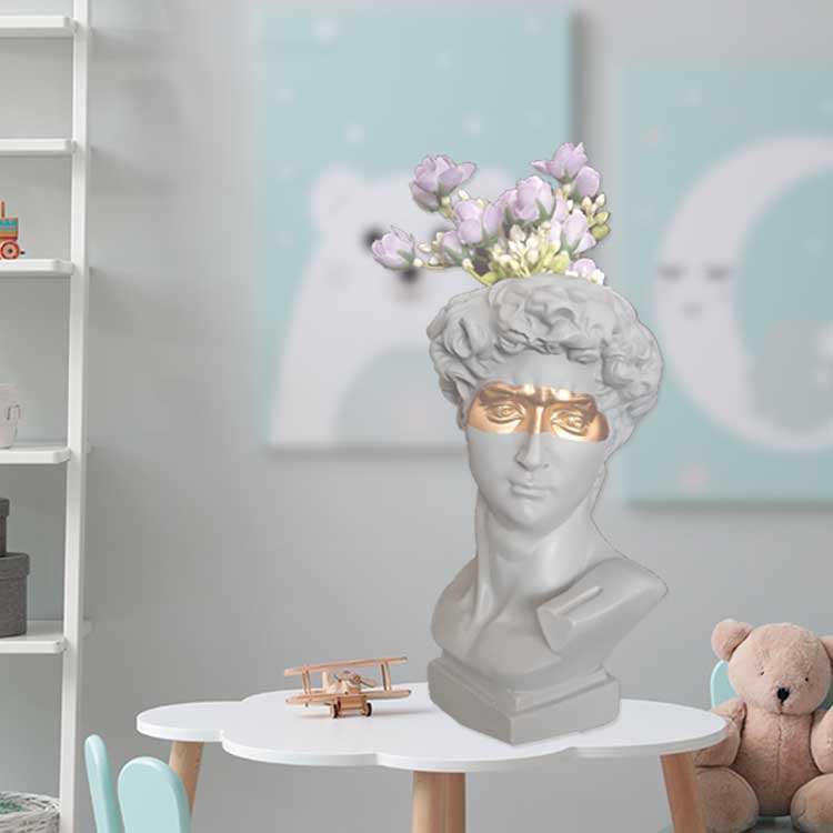 W&amp;G Nordic Vase Home Decor Vase Creative Human Head Portrait Flower Vases Room Decoration Resin David Flower Vase Room Decor - Originalsgroup