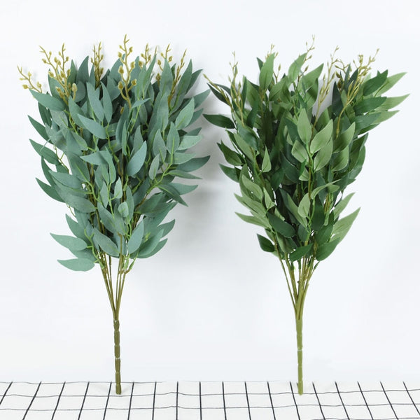 Silk Artificial Willow Bouquet Fake Green Leaves for Wedding Home Garden Vase Decoration Jungle Party DIY Plants Wreath - Originalsgroup