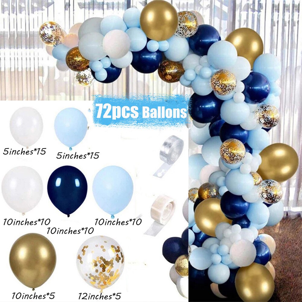 Baby Shower Birthday Balloons Blue Metallic Balloon Garland Arch Kit Welcome Girl Baptism Confetti Birthday Party Decoration - Originalsgroup