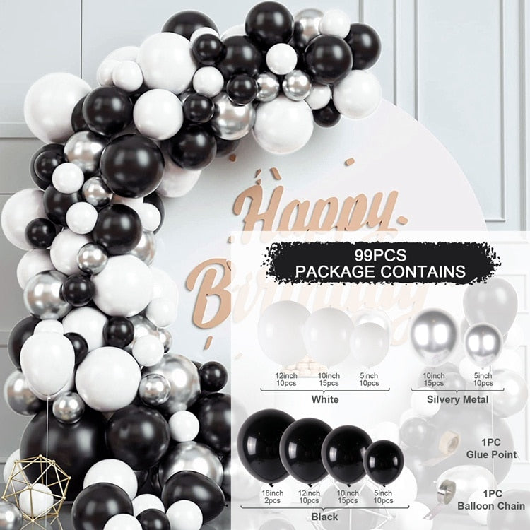 Black Gold Balloon Garland Arch Kit Confetti Latex Balloon 30th 40th 50th Birthday Party Balloons Decorations Adults Baby Shower - Originalsgroup