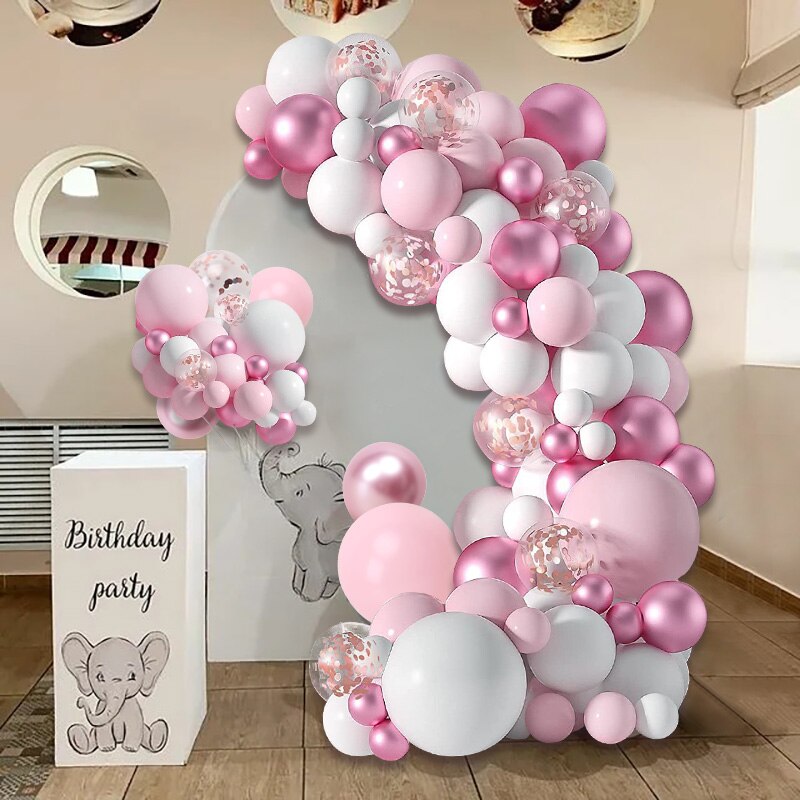 Macaron Pink Balloon Garland Arch Welcome Baby Shower Valentines Day Birthday Party Wedding Decoration Anniversaire Latex Baloon - Originalsgroup