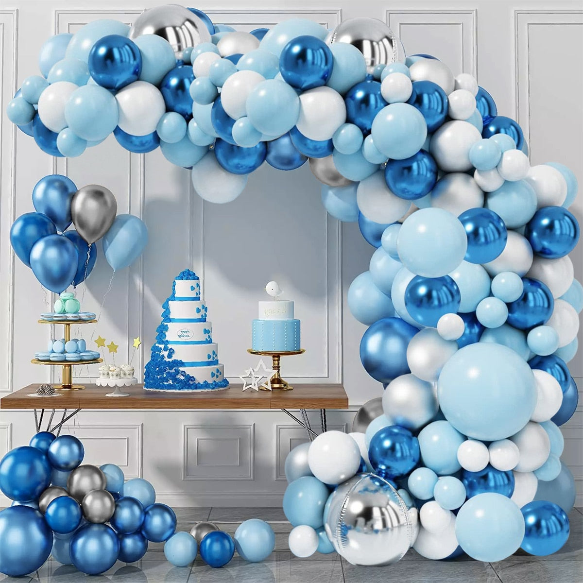 Blue Macaron Balloon Garland Arch Kit Birthday Party Decor Foil Latex Ballon Wedding Birthday Party Baby Shower Kids Baloon - Originalsgroup