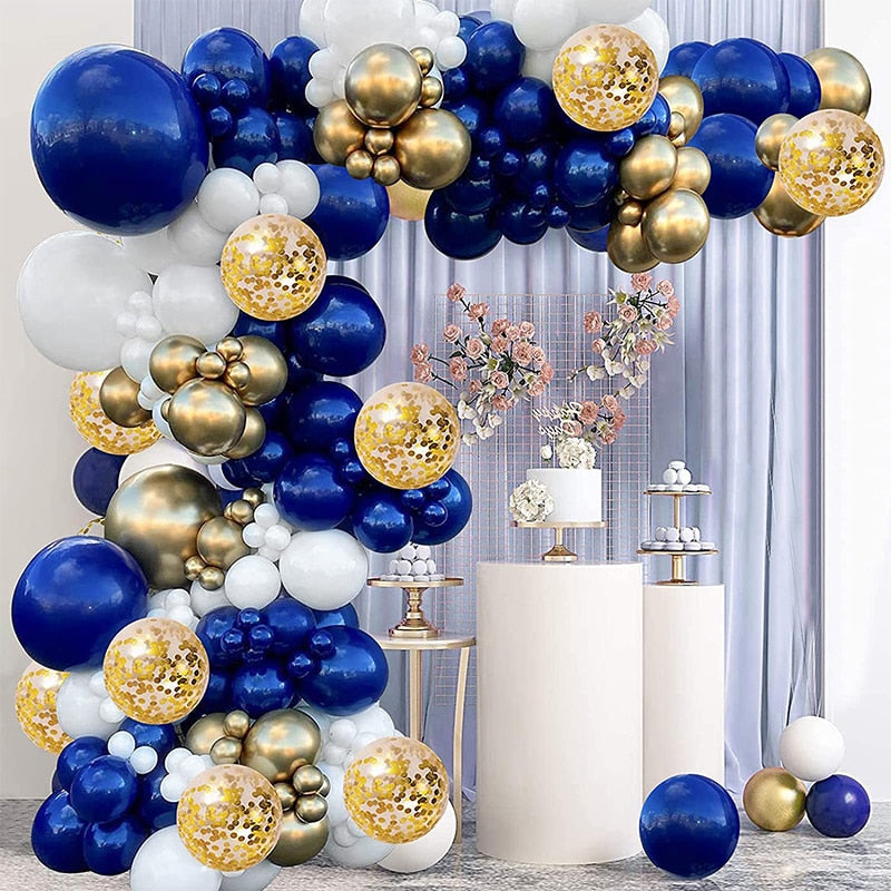Baby Shower Birthday Balloons Blue Metallic Balloon Garland Arch Kit Welcome Girl Baptism Confetti Birthday Party Decoration - Originalsgroup