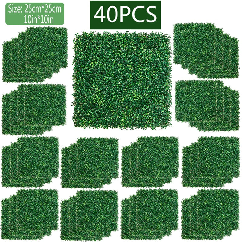 Artificial Plants Grass Wall Panel Boxwood Hedge Greenery UV Protection Green Decor Privacy Fence Backyard Screen Wedding - Originalsgroup