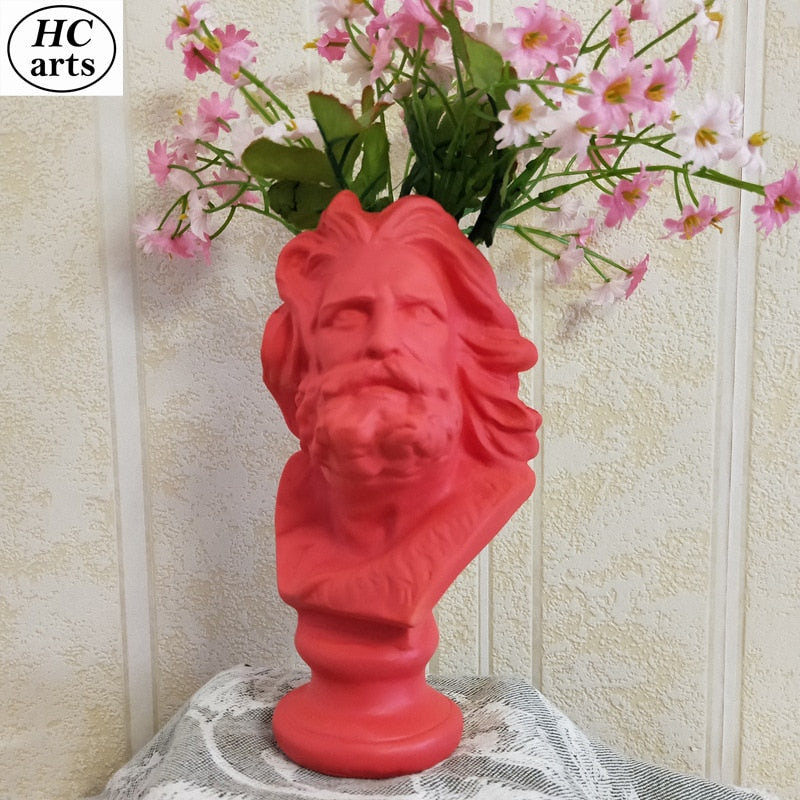 W&amp;G Nordic Vase Home Decor Vase Creative Human Head Portrait Flower Vases Room Decoration Resin David Flower Vase Room Decor - Originalsgroup