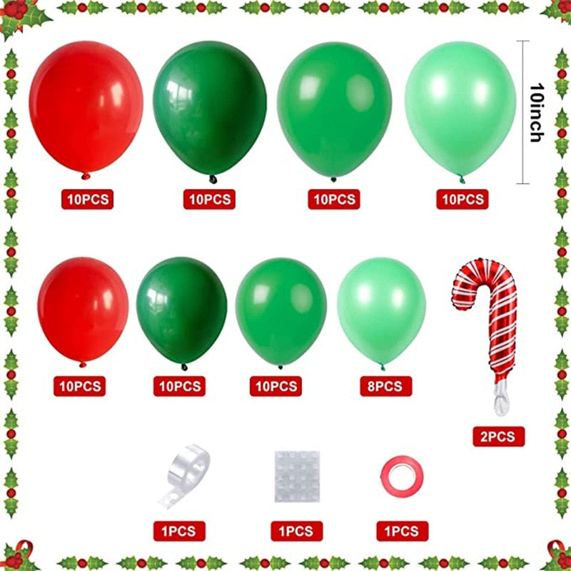 Christmas Balloon Arch Green Gold Red Box Candy Balloons Garland Cone Explosion Star Foil Balloons New Year Christma Party Decor - Originalsgroup