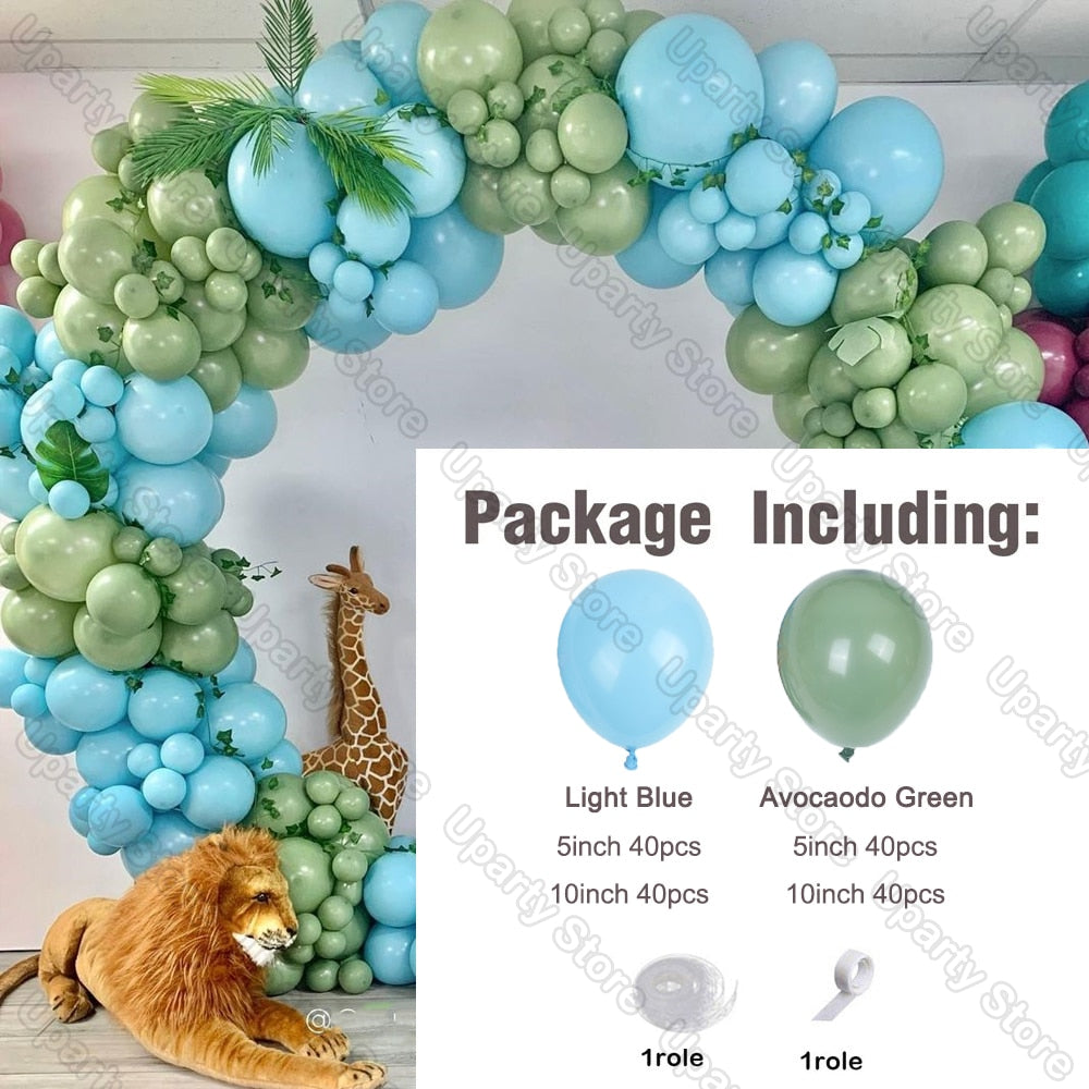 162Pcs Avocado Green Balloons Garland Arch Creamy White Retro Olive Green Balloon for Wedding Birthday Party Background Decor - Originalsgroup