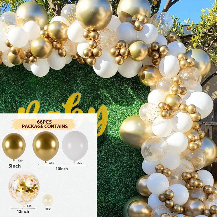 White Gold Balloon Garland Arch Kit Happy Birthday Party Decoration Kids Wedding Birthday Balloon Latex Baloon Baby Shower - Originalsgroup