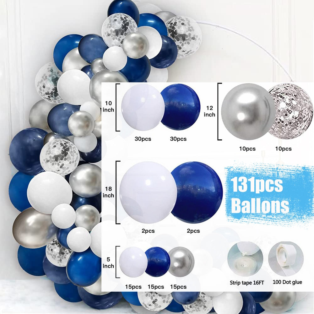 Baby Shower Birthday Balloons Blue Metallic Balloon Garland Arch Kit Welcome Girl Baptism Confetti Birthday Party Decoration - Originalsgroup