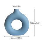 Nordic Ceramic Vase for Pampas Grass Donuts Flower Pot Home Decoration Accessories Office Living Room Interior Table Desk Decor - Originalsgroup