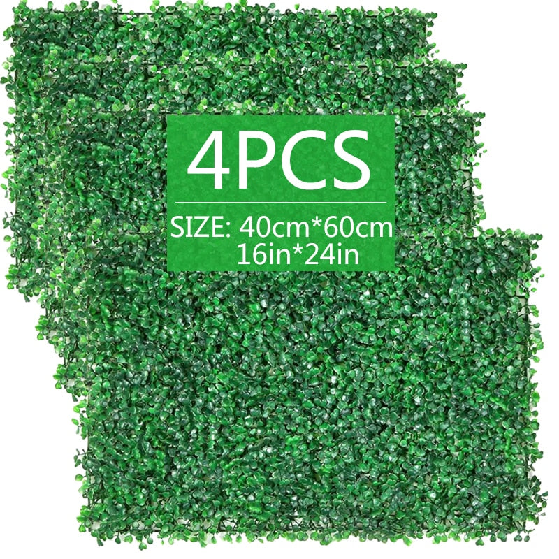 Artificial Plants Grass Wall Panel Boxwood Hedge Greenery UV Protection Green Decor Privacy Fence Backyard Screen Wedding - Originalsgroup