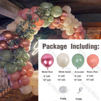 162Pcs Avocado Green Balloons Garland Arch Creamy White Retro Olive Green Balloon for Wedding Birthday Party Background Decor - Originalsgroup