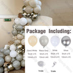 1 Set Khaki Sand White Balloons Arch Garland Kit Retro Coffee Brown White Sand Balloons Birthday Party Decorations Baby Shower - Originalsgroup