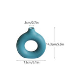 Nordic Ceramic Vase for Pampas Grass Donuts Flower Pot Home Decoration Accessories Office Living Room Interior Table Desk Decor - Originalsgroup