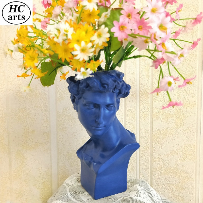 W&amp;G Nordic Vase Home Decor Vase Creative Human Head Portrait Flower Vases Room Decoration Resin David Flower Vase Room Decor - Originalsgroup