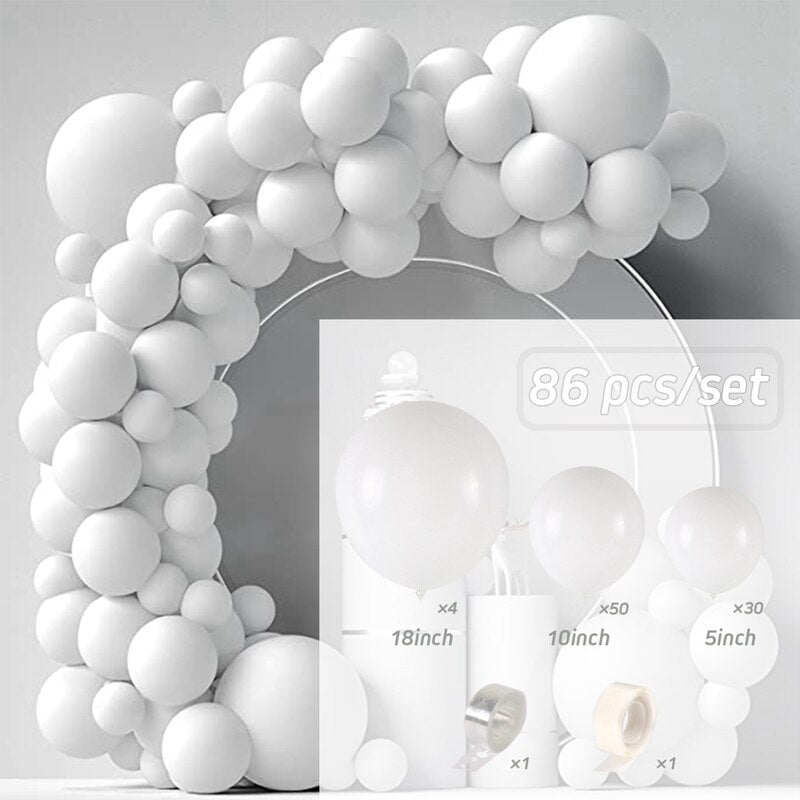 White Gold Balloon Garland Arch Kit Happy Birthday Party Decoration Kids Wedding Birthday Balloon Latex Baloon Baby Shower - Originalsgroup