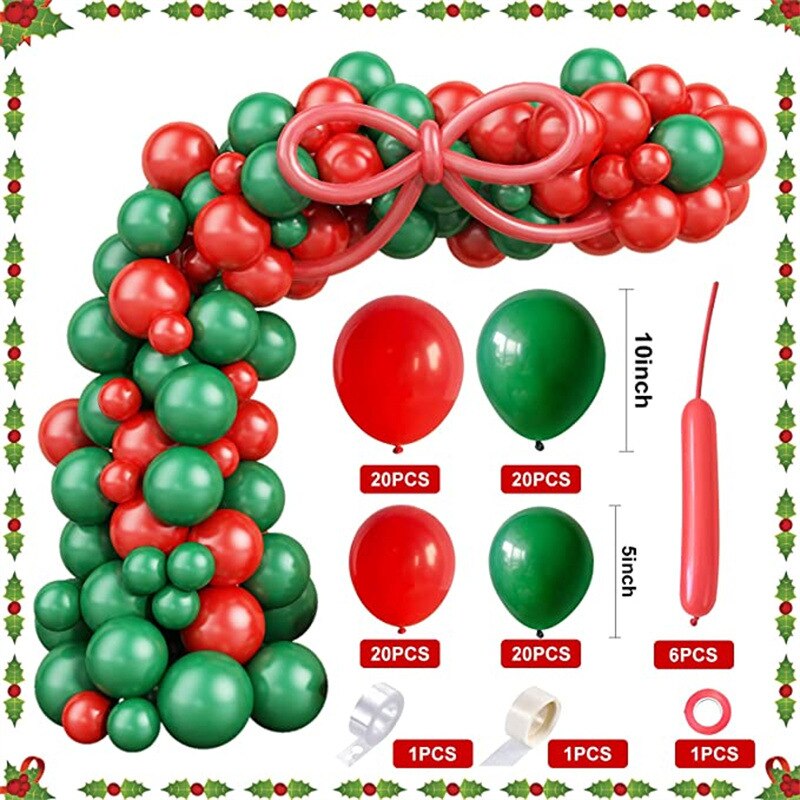 Christmas Balloon Arch Green Gold Red Box Candy Balloons Garland Cone Explosion Star Foil Balloons New Year Christma Party Decor - Originalsgroup